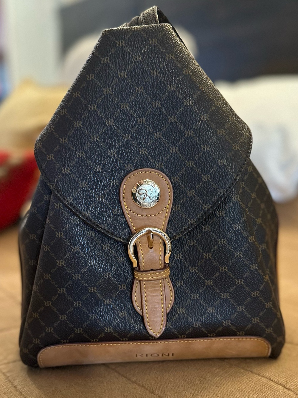 Rioni Signature Monogram Convertible Backpack/Shoulder Bag